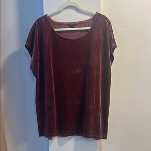 Women's Velvet Burgundy Top
